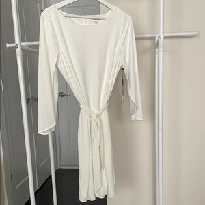 Calvin Klein Long Sleeve White Dress